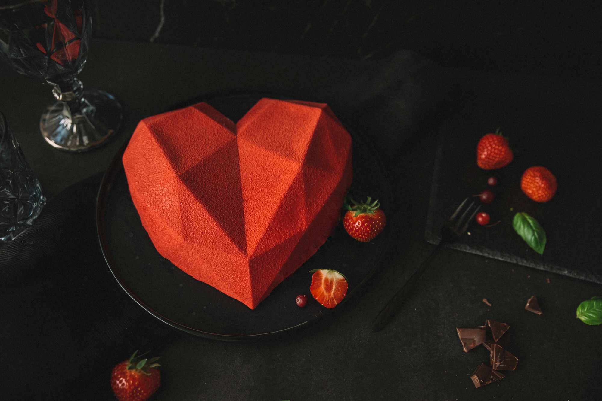 Riešutinis musinis tortas Origami širdis