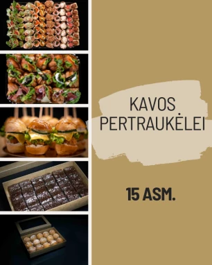 Kavos pertraukėlėms (15 asm.)