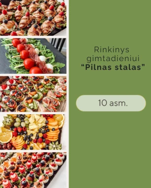 Užkandžių rinkinys gimtadieniui PILNAS STALAS, (10 asm.)