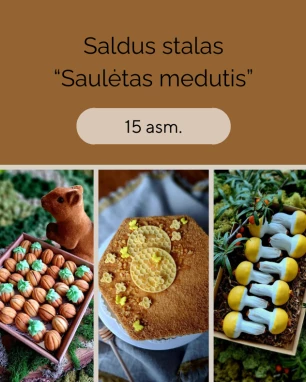 Saldaus stalo rinkinys SAULĖTAS MEDUTIS (15 asm.)