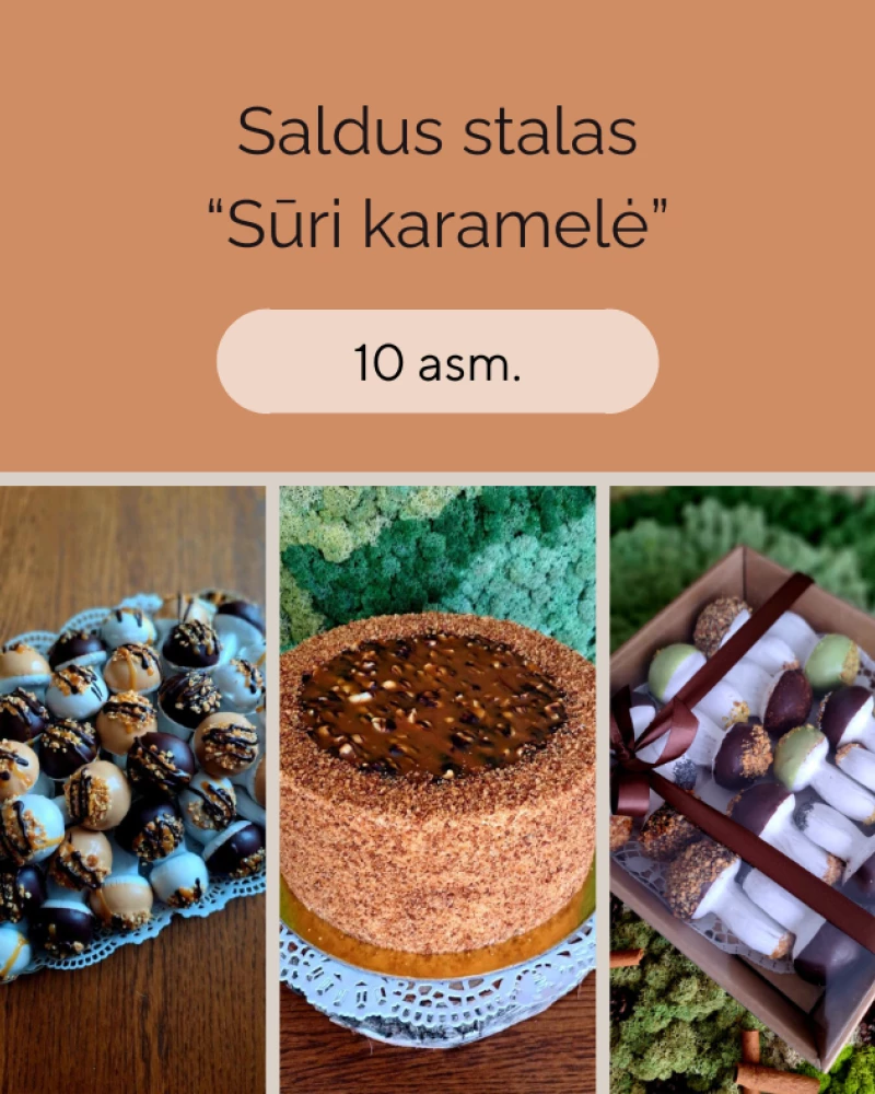 Saldaus stalo rinkinys SŪRI KARAMELĖ, (10 asm.)